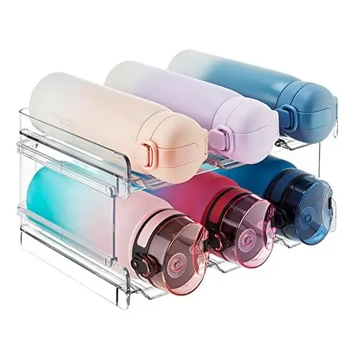 Produktbild: Lifewit Stapelbarer Flaschenhalter Weinflaschen Halter Weinregal Wein, Gefrierschrank, Vorratskammer - Kunststoff-Wasserflaschenhalter für Küchenarbeitsplatte, Schrank, Büro - 2er-Pack