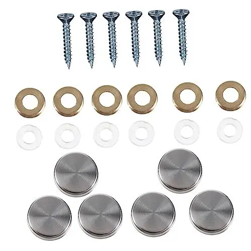 Produktbild: LIFKICH 24 Stück Stainless Steel Spiegelschrauben Dekorative Metallnägel mit Kappen für Spiegel Acrylmöbel und Einfache Installation Elegantes Design Langlebig