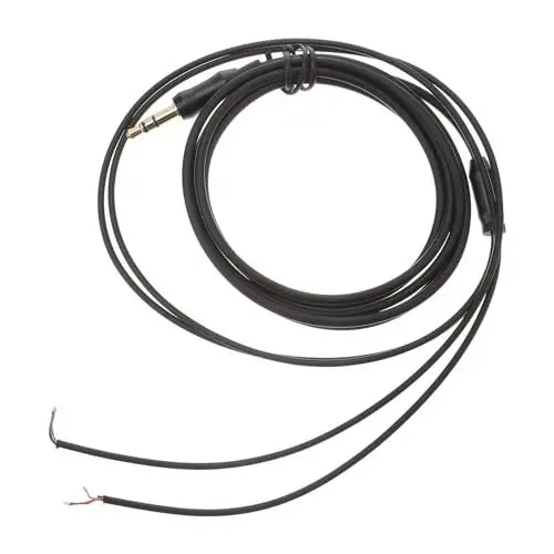 Produktbild: LIFKICH 1Stück Langes Schwarzes Kopfhörer Reparaturkabel aus Tpe Semi Finished mit Sauerstofffreiem Kupfer Kerne Ideales Ersatzkabel für Kopfhörer Reparatur und Audio Anwendungen