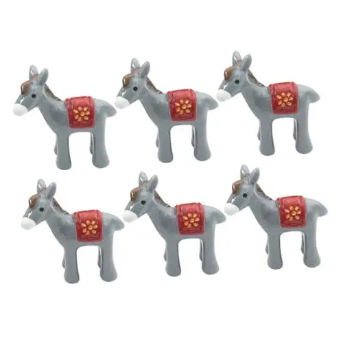 Produktbild: LIFKICH 6stücke Miniatur Esel Figuren Teiliges Kunstharz Deko Garten Und Puppenhaus Niedliche Tiere Für Miniaturlandschaften Als Kreative Wohnaccessoires