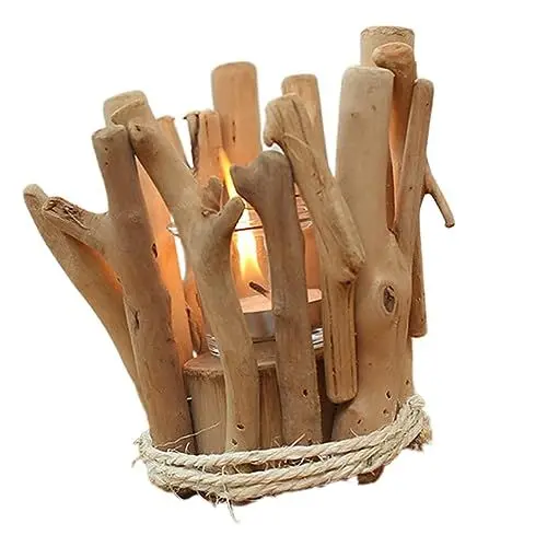 Produktbild: LIFKICH Eleganter Kerzenhalter Aus Holz Heimdekoration Für Wohnheim Landhaus Oder Romantische Party