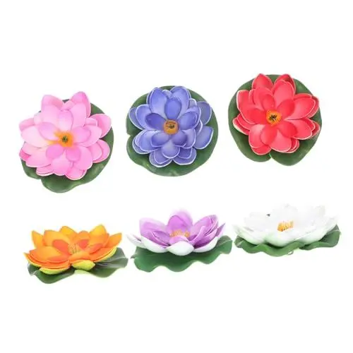 Produktbild: LIFKOME 12 STK Simuliertes Lotusblatt Blumenteich künstliches para künstliche Pflanzen Ornament Simulation Teichpflanzen Simulation Teichanlage Hochzeit Dekorationen Requisiten Eva