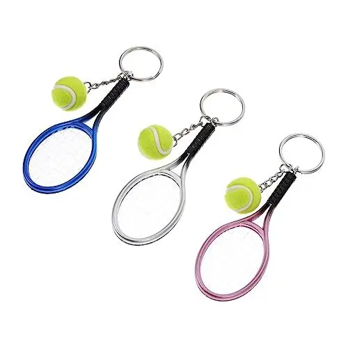 Produktbild: LIFKOME 4 Sets Tragbarer Tennis-schlüsselanhänger Tennisball-schlüsselring Dekoratives Ornament Schlüsselversorgung Für Anlässe 3 Stück * 4