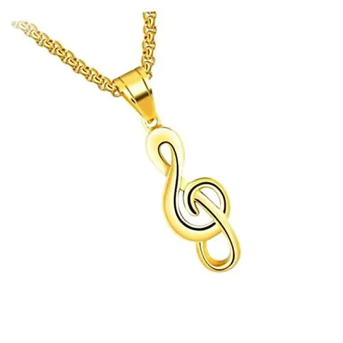 Produktbild: LIFKOME 1Stk Halskette mit Musiksymbolen männer Halskette für Männer Kerl men accessories männer schmuck männlicher Halsschmuck modischer Halsanhänger Stahl Golden
