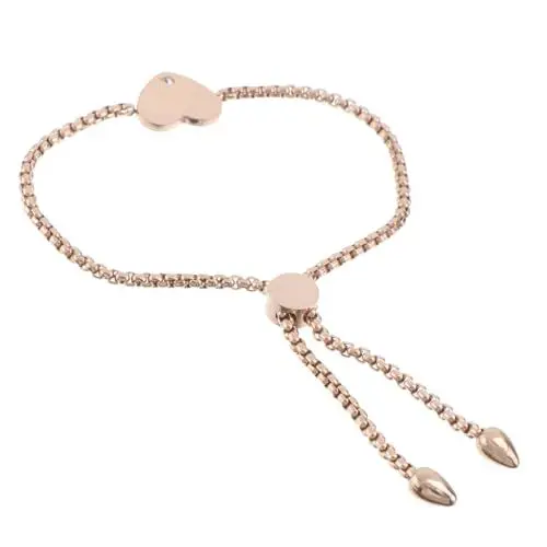 Produktbild: LIFKOME 1Stk Herz- -Stahl-Armband Bettelarmband für Damen Armband für Paare Armband mit Herzgliedern Geschenkarmband kreative Handgelenkkette Anhänger Armband Strasssteine Golden