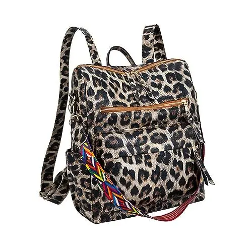 Produktbild: LIFKOME Rucksack Für Studenten Mit Leopardenmuster Große Kapazität Stilvolle Büchertasche Für Die Schule