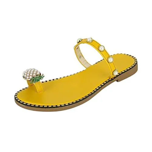 Produktbild: LIFKOME 1 Paar Damenschuhe Modische Gelbe Ananas-zehentrenner