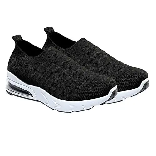 Produktbild: LIFKOME Gepolsterte Sportschuhe Für Damen Mesh-Schuhe Atmungsaktive Wanderschuhe Dicke Sohle Schwarz-39