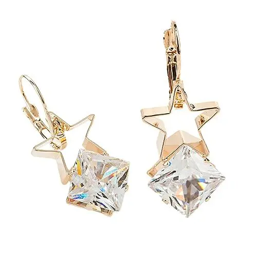 Produktbild: LIFKOME 1 Paar Ohrstecker für Frauen Edelstein-Ohrringe Ohrstecker für Damen Anhänger Ohrringe-Zubehör kolczyki damskie frauengeschenk jewelon Strass-Ohrstecker Ohrringe aus Metall Golden