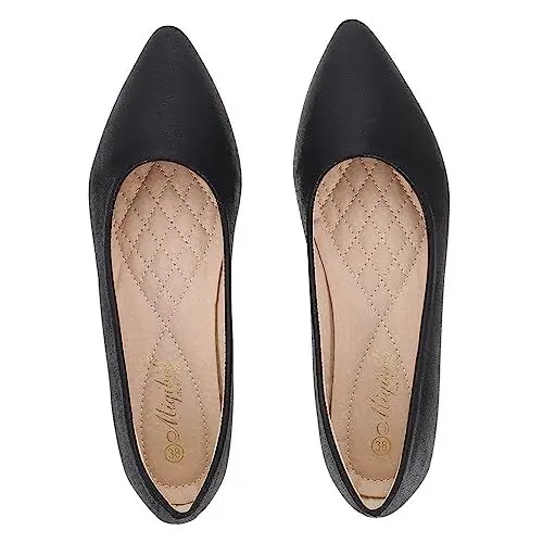 Produktbild: LIFKOME 1 Paar Pumps Schwarze Flache Kleider Für Damen Gestrickte Flache Damen Damenschuhe, Flache Schuhe Flache Ballettschuhe Für Damen Captoe-Schuhe Für Damen Rindfleisch Sehne Black