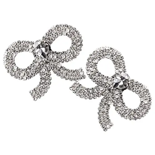 Produktbild: LIFKOME 1 Paar Schleife Schuhschnalle Schuhclips Für Pumps Mit Absatz Strass-schuh Schuhschnalle Mit Schleifenknoten Schuhanhänger Für Die Hochzeit Braut Strasssteine Voller Diamant Hacke