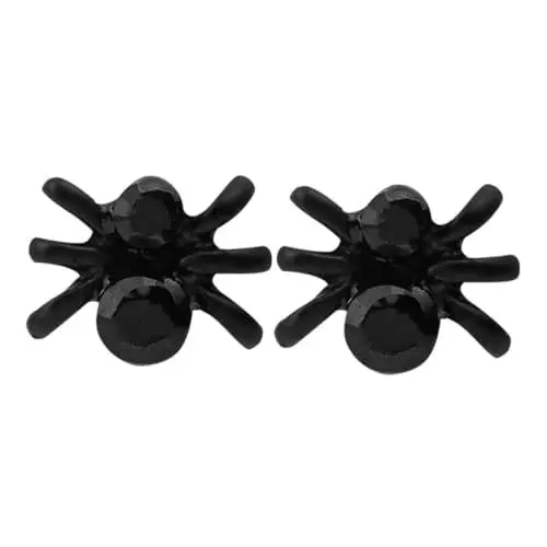Produktbild: LIFKOME 1 Paar Spinnenohrringe glänzendes Ohrpiercing tierische Ohrstecker Statement-Ohrstecker halloween ohrringe halloween earrings Cartoon-Anhänger Anhänger mit Spinnenmuster Black
