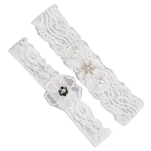 Produktbild: LIFKOME Verstellbarer Spitzen-beinschmuck für Die Hochzeit Der Braut mit Schleife Bequem Elastisch für Damen
