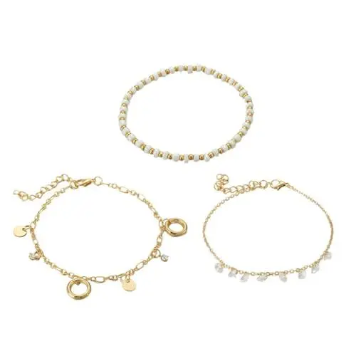 Produktbild: LIFKOME 1 Satz 3 Stück Fußkette damenschmuck frauenschmuck Anklet Gold schmuck fussketten Kette Fußkettchen Strand-Fußkettchen für Frauen fußkettchen für Damen Anmutiges Fußkettchen Golden