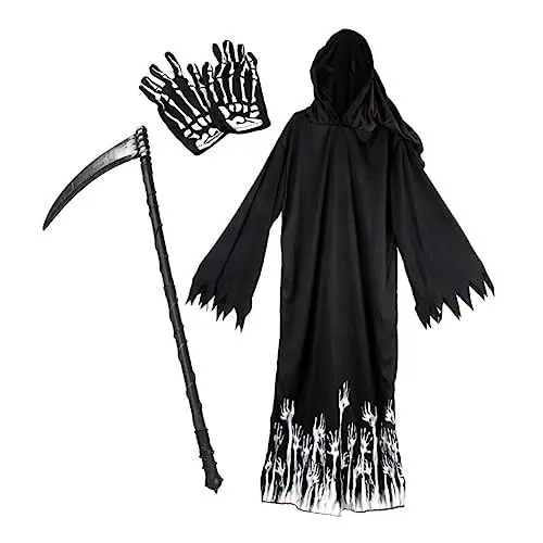 Produktbild: LIFKOME 1 Set Halloween Reaper Scythe Cosplay Cape Handschuhe für Halloween Kostüm