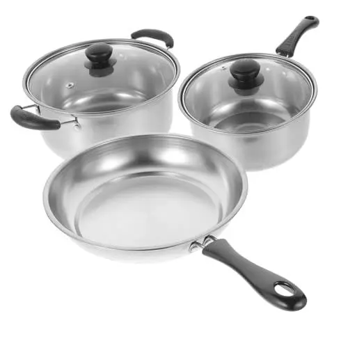 Produktbild: LIFKOME Kochgeschirr-set 1 Set Suppentopf Suppentopf Bratpfanne Stielkasserolle Edelstahl Metallpfanne Küchenbesteck und Utensilien