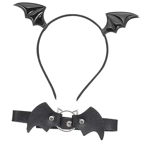 Produktbild: LIFKOME Fledermaus-stirnband und Halsband-set Halloween-haar-accessoires für Erwachsene Einzigartiges Design Haarband