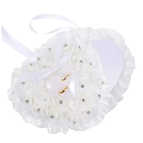 Produktbild: LIFKOME 1 Stück Karton Ring-Ring-Box weißer Kissenbezug weißes Dekor hochzeitslaken wedlock Kissenbezüge Ringe Ringkissenbezug Hochzeitsbedarf Schmuck Kopfkissen Ringschachtel Ringhalter