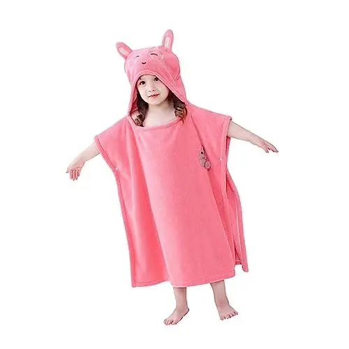 Produktbild: LIFKOME 1 Stück Korallenfleece Badetuch Umhang Cape Kind Badetuch Mit Kapuze Handtuch Bademantel Kleinkind Bademantel Kinder Bademantel