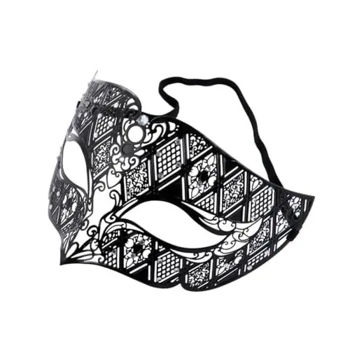 Produktbild: LIFKOME Halloween Maske Aus Metall Und Strass Partymaske Für Kostümdekoration Halbgesichts-maske Für Maskenball Und Party Langlebig Und Sicher