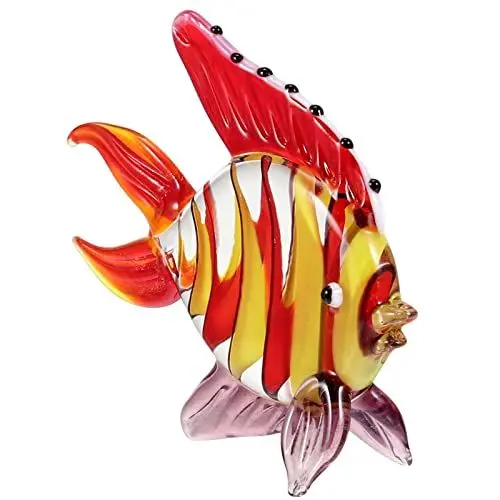 Produktbild: LIFKOME 1stk Fischverzierung Aus Glas Glaskunst Fisch Miniaturen Aquariumdekor Meer Miniaturen Aquarium Mundgeblasene Glasfiguren Schreibtisch Zierfische Mehrfarbiges Glas Frau