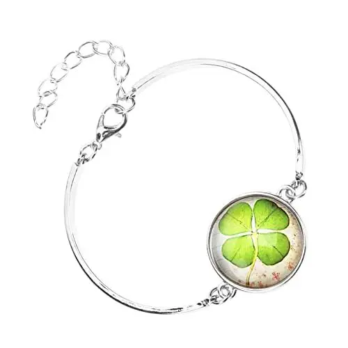 Produktbild: LIFKOME 2St Armband aus vierblättrigem Kleeblatt women bracelet glücksbringer armband Mädchen Schlüsselanhänger Geschenkarmband Modisches Armband frauen Metall Olive Green