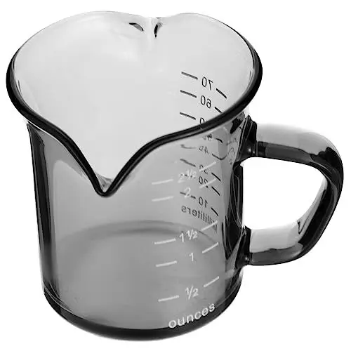 Produktbild: LIFKOME 2St Doppelmund-Milchbecher-Messbecher Kaffeebecher Ausgießer für Kaffeesahne Trinkbecher aus Glas Espressotasse Messbecher für Flüssigkeiten Kaffeetasse mit Milchglas messen