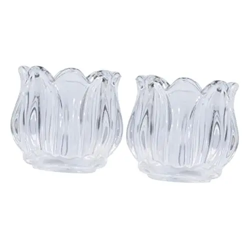 Produktbild: LIFKOME Romantischer Kerzenhalter Aus Glas Blumenform für Heimdekoration Hochzeitsfeier