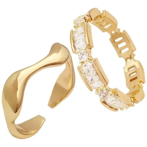Produktbild: LIFKOME 2St Trendiger Ring geldgeschenke weihnachten weichnachtsgeschke wheinatsgeschenke aussagekräftiger Zirkonring Mode Zirkonring goldener Daumenring trendiger Zirkonring Stahl