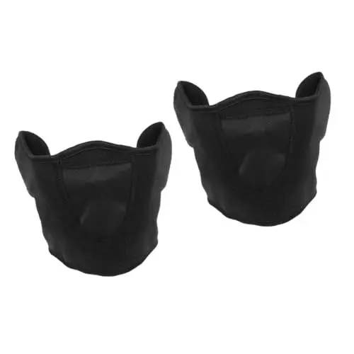 Produktbild: LIFKOME 2St winddichte Ohrenschützer mundschutzmasken facecup winddichtes Ohr Radfahren Gesichtshaube Winter-Nackenschutz wiederverwendbare Halsabdeckung Polarfleece Black
