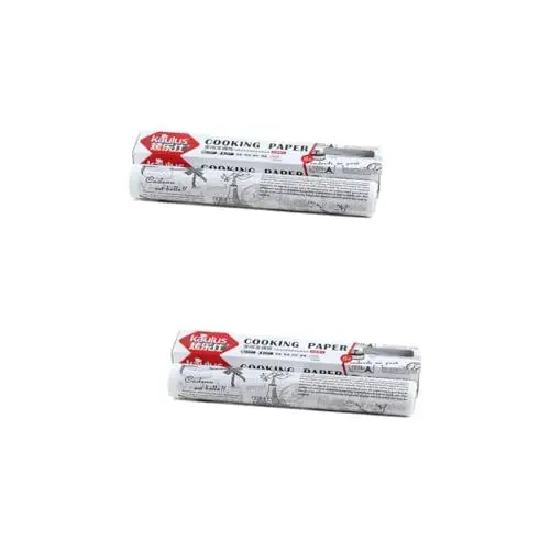 Produktbild: LIFKOME 2 Rollen Öllöschpapier Fett Korbeinlagen Englisch Gedrucktes Papier Plätzchen Papierunterlage Für Die Heißluftfritteuse Backpapier Pads Backeinlagen Weiß Pfanne Silikonpapier