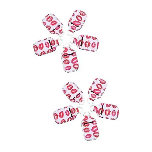 Produktbild: LIFKOME 2 Sets 5 Stück 30 Ml Alkoholflaschen Set Lippenstift Set Lippenbalsam Set Schlüsselanhänger Tauchmaterial Handflaschen Set Reiseflaschenhalter Lotionsflaschenhülle