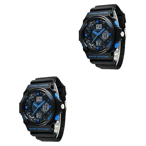 Produktbild: LIFKOME 2 Stück 66866 Herren Dual Time Uhr Geführte Digitale Quarzuhr Wasserdichte Uhr Herren Sportuhr Wasserdicht Sportuhr Für Herren Wasserdichte Herrenuhr Blue