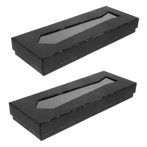 Produktbild: LIFKOME 2 Stück Boxen Krawattenverpackungsbox Schwarze Krawatten Für Männer Herrenkrawatte Herrenkrawatte Herren Schwarze Krawatte Herrenkrawatten Verpackungsboxen Krawatten Reiseetui Für