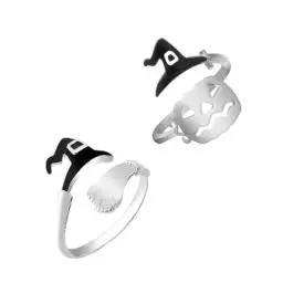 Produktbild: LIFKOME 2 Stück Halloween-Ring Hexenhut Kürbisring Verstellbarer Offener Ring Halloween-Fingerschmuck Kostüm-Verkleidung Für Halloween-Partygeschenke