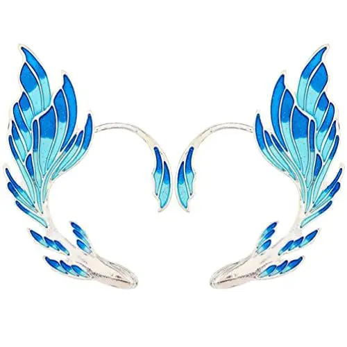 Produktbild: LIFKOME 2 Stücke Elf Ohr Manschetten Ohr Clips Elfenohren Schmuck Ohr Crawler Ohr Ohrring Fee Ohrringe Haken Wrap für Ostern Elfen Kostüm Damen Cosplay Kleidung Zubehör Blau