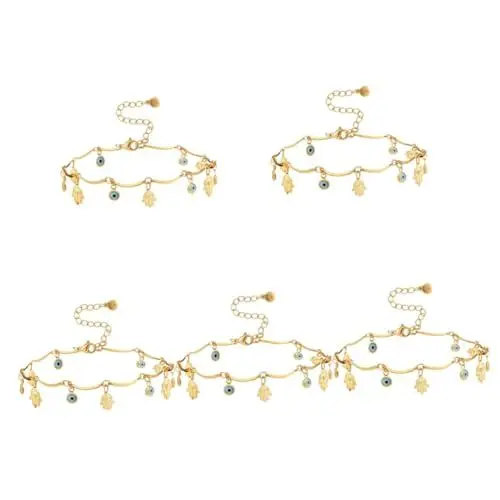 Produktbild: LIFKOME 2st Bergamotte-fußkettchen Damen Fußkettchen Frauen Fußkettchen Vergoldetes Fußkettchen Damenschmuck Fußkettchen Für Frauen Fußkettchen Für Damen Gold Golden Legierung