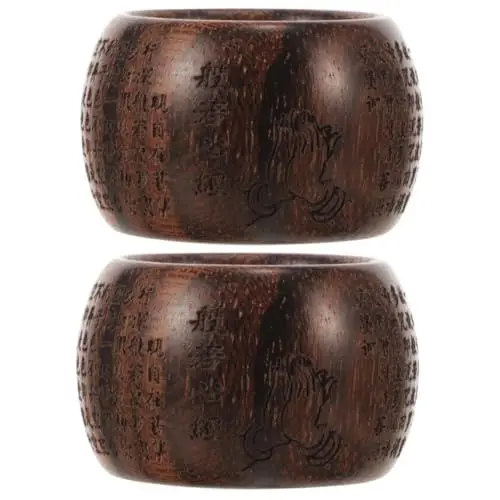 Produktbild: LIFKOME 2st Prajna-herz-sutra-fingerzug Frauen Schmuck Ringe Für Frauen Stylischer Fingerring Fingerzubehör Schmuckring Praktischer Fingerring Damenring Schmuck Naturholzring Hölzern