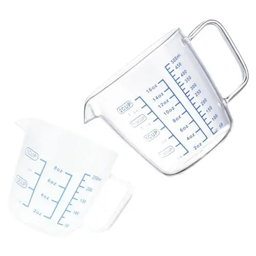 Produktbild: LIFKOME 2st Tassenglas Abmessen Nesting-flüssigkeitsmessbecher Messbecher Krug Messbecher Glasbecher Mit Milchgießer Backzubehör Soßenkrug Laborbecher Mikrowelle Kind Container