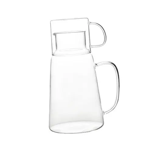 Produktbild: LIFKOME 2st Wasserkocher Tassen Mit Deckel Kanne Mit Deckel Cool Kaltwasserkrug Großer Kaffee Heißes Kaltes Wasser Klare Becher Klare Wasserflasche Bett Trinken Glas Saft Kaffeetasse
