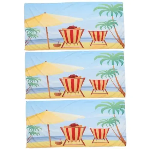Produktbild: LIFKOME 3St Badetuch Bedruckte Strandtücher dekorative Handtücher großer Strand Handtuch Stranddecke Sommer Strandtuch draussen Sommerstrand Strandurlaub superfeine Faser