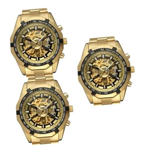 Produktbild: LIFKOME 3St Männer automatische mechanische Uhr Automatische mechanische Herrenuhr im hohlen Stil Automatikuhr betrachten Luxusuhren für Herren Mechanische Herrenuhr ohne Batterie