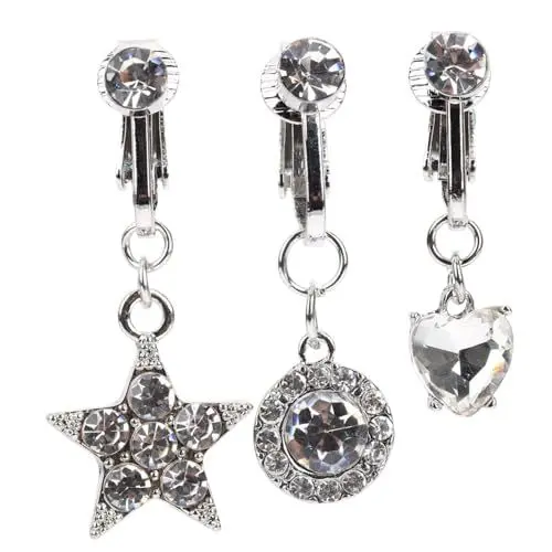 Produktbild: LIFKOME 3St Nabelring Clip auf Bauchnabelpiercing gefälschte Bauchringe bauchnabel piercing bauchnabelpiercings Silberfarben Herz-Bauch-Ring baumelnder Bauchring Rostfreier Stahl Silver