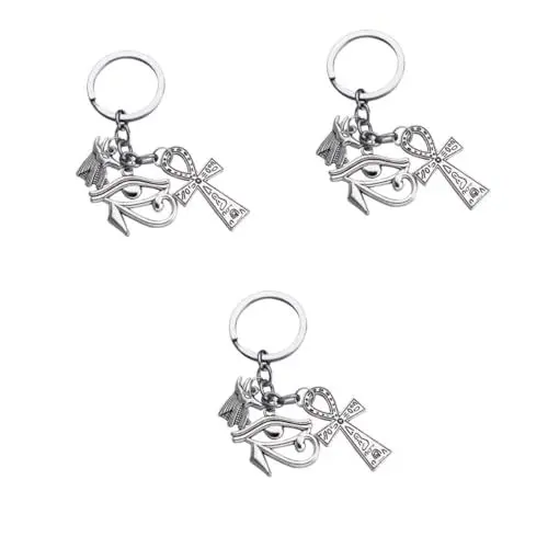 Produktbild: LIFKOME 3St Retro-Schlüsselanhänger Auge des Schlüsselbundes ägyptischer Schmuck Ägyptisches Symbol Schlüsselanhänger Antikes Ägypten Design Schlüsselring kreative Schlüsselanhänger