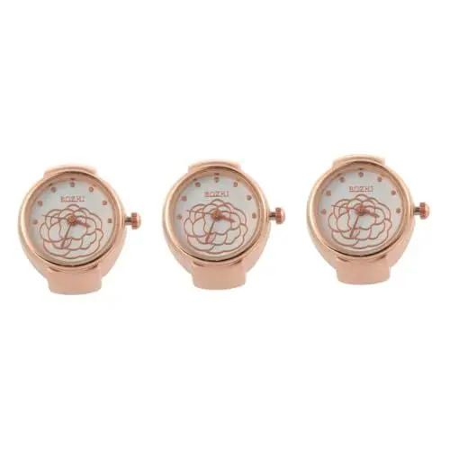 Produktbild: LIFKOME 3St Ringuhr Fingeruhr läuft Laufuhren für Herren Sportuhren für Damen Uhrwerkuhren für Herren damenringe watches Uhrenringe für Damen Ringfingeruhr für Männer Legierung Golden
