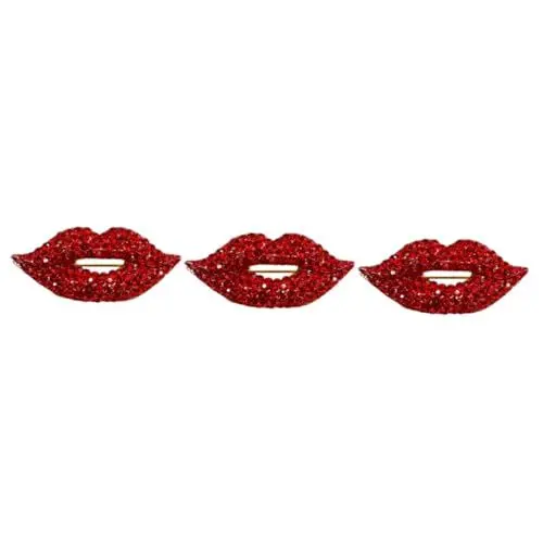 Produktbild: LIFKOME 3 Stk Brosche mit roten Lippen abstecknadeln pinns Anstecknadel mit Strass besetzte Brosche Hochzeitsbrosche Wäscheklammern Strassstifte Brust-Pin Motto-Party-Brosche