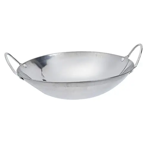 Produktbild: LIFKOME 3st Bratpfanne Aus Edelstahl Grill-wok Aus Gusseisen Stahlpfanne Steakpfanne Camping-wok-pfanne Waben-wok Chinesische Kochpfanne Gas-top-wok Metall Chinesischer Stil Campingkocher