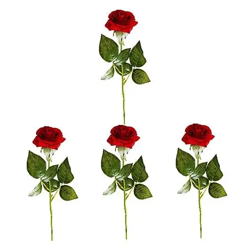 Produktbild: LIFKOME 4stücke Kunstrose Blüten Lebendige Künstliche Rosen Für Hochzeitsblumenarrangements Dekoration Für Valentinstag Party Und Fotografie Langlebig Und Leicht
