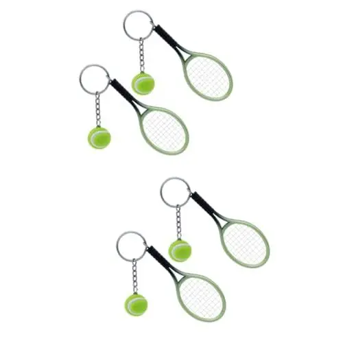 Produktbild: LIFKOME 4 Stück Schlüsselanhänger Kinder schlüsselbund Tennis anhänger Tennis Accessories Tennis tenniszubehör Tennis zubehör Tennisschlüssel Tennis Schlüsselhalter