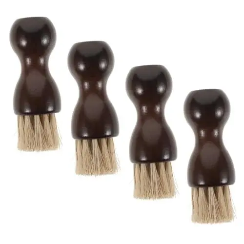 Produktbild: LIFKOME 4 Stück Schuhbürste aus Pferdehaar schuhputzbürste Schuhputzset Schuhpolierset Schuhpolierbürste Schuhputzpinsel Stiefelpolitur-Kit Schuhbürste zum Reinigen Rosshaar Light Brown